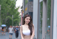 背带裤街拍，小姐姐这双腿有点厉害哦！ ​​​-沐风文化